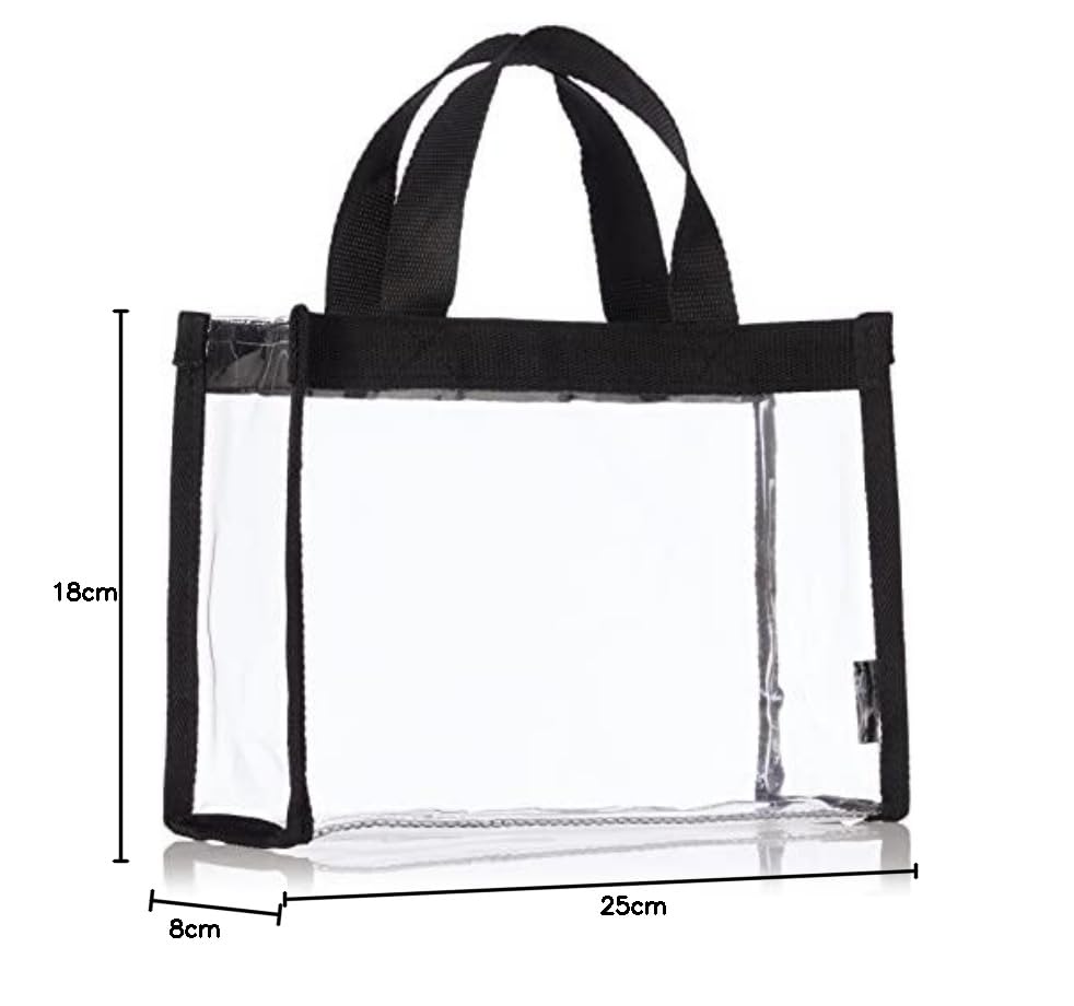 Amazon.co.jp: ビニール トート バッグ Sサイズ 黒フチ (幅25×高さ18